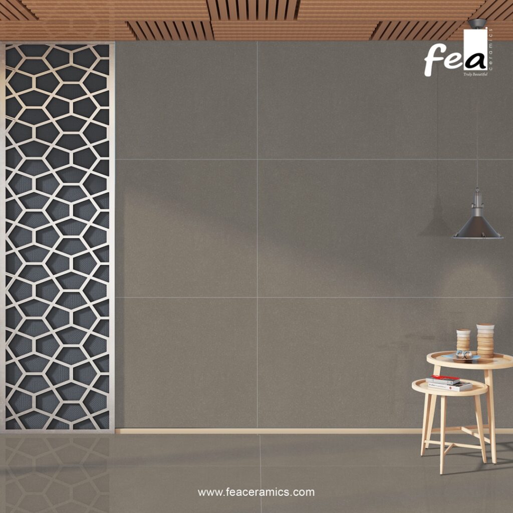 Scratch resistant porcelain slab surface