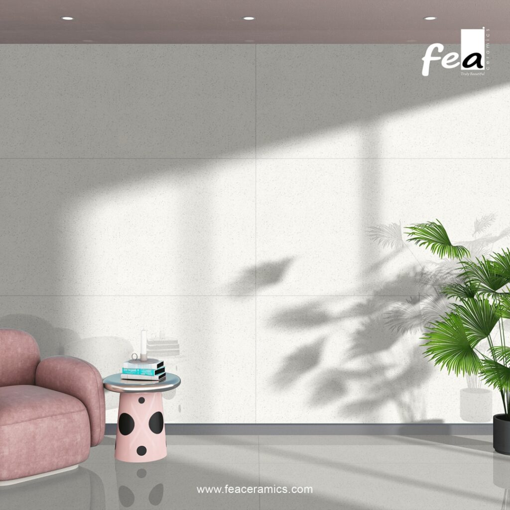 Designer porcelain slab tile wall panel