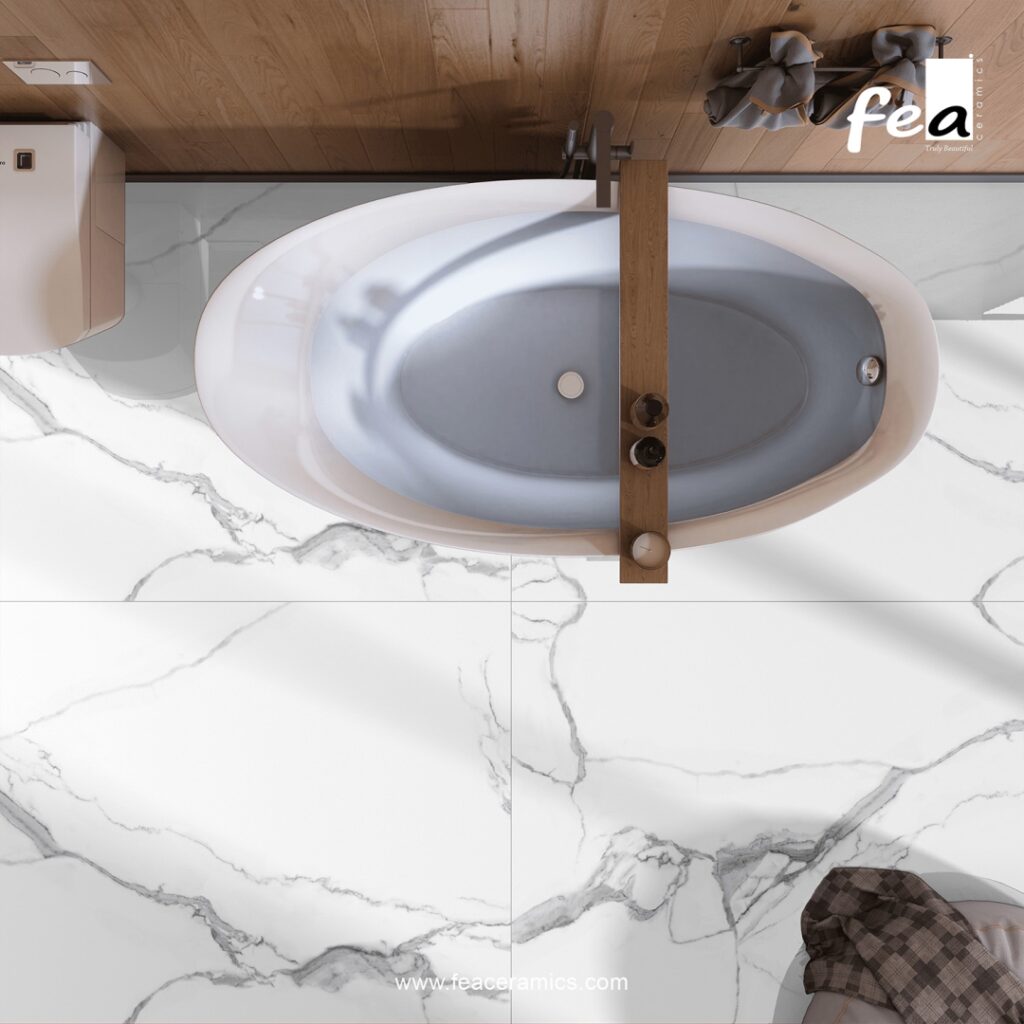 Scratch resistant porcelain slab surface