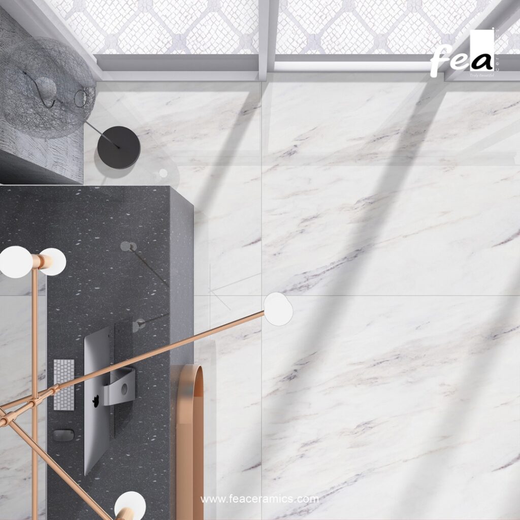 Designer porcelain slab tile wall panel