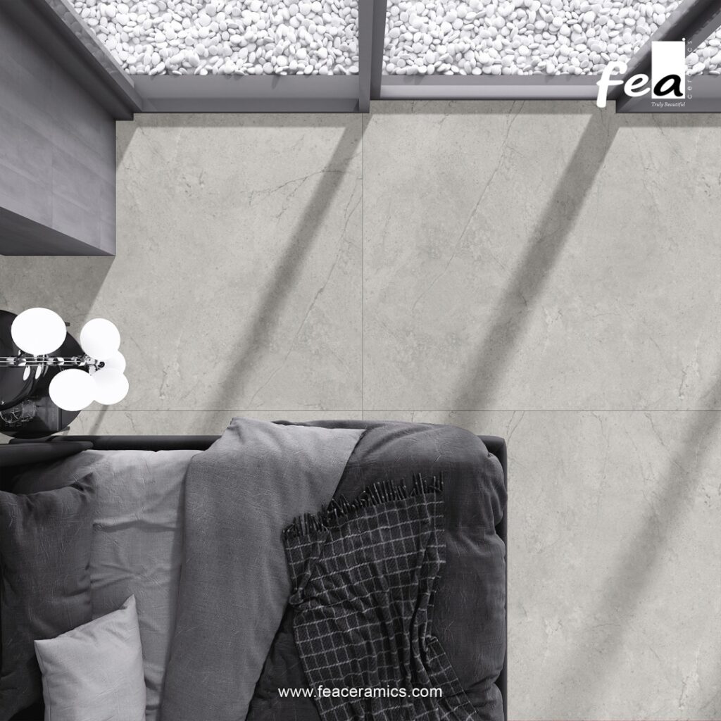 Large porcelain slab tile for hotel lobby flooring