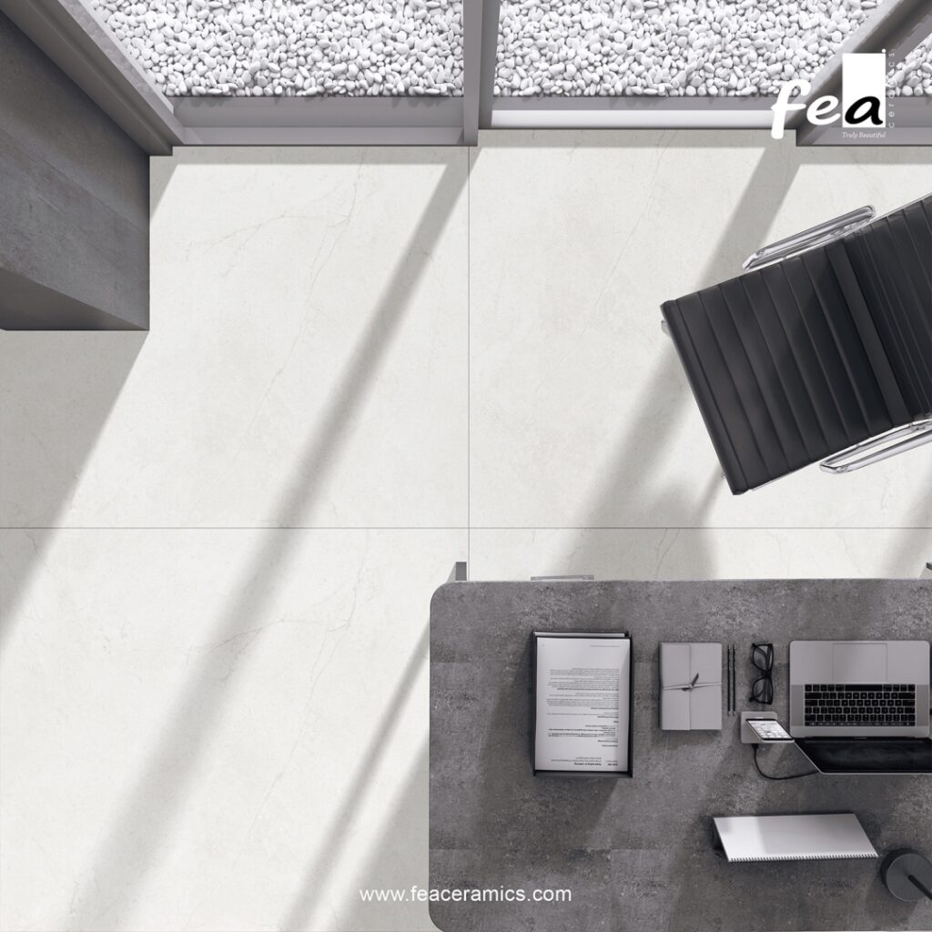 Large porcelain slab tile for hotel lobby flooring