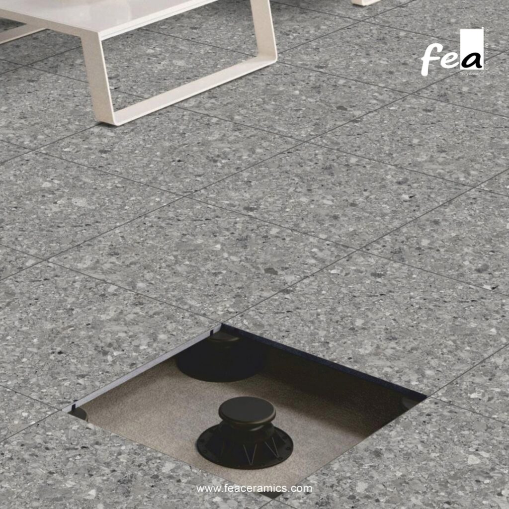 Exterior car parking tiles with durable surface