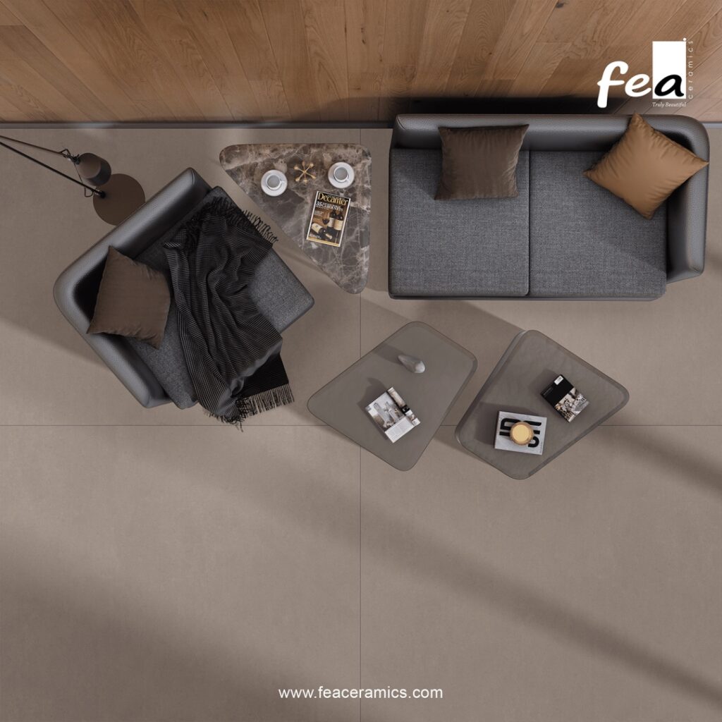 Seamless porcelain slab kitchen backsplash