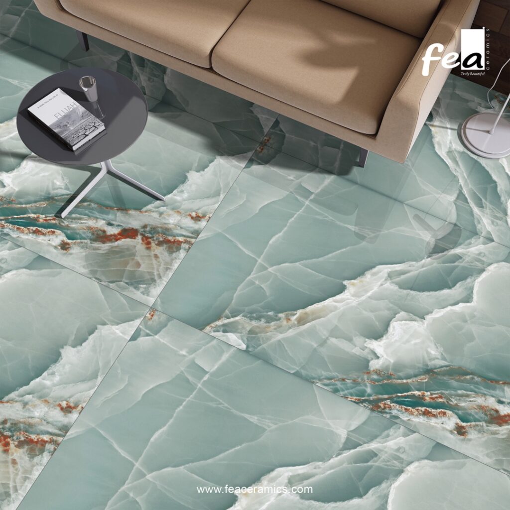 Elegant white porcelain slab tile surface