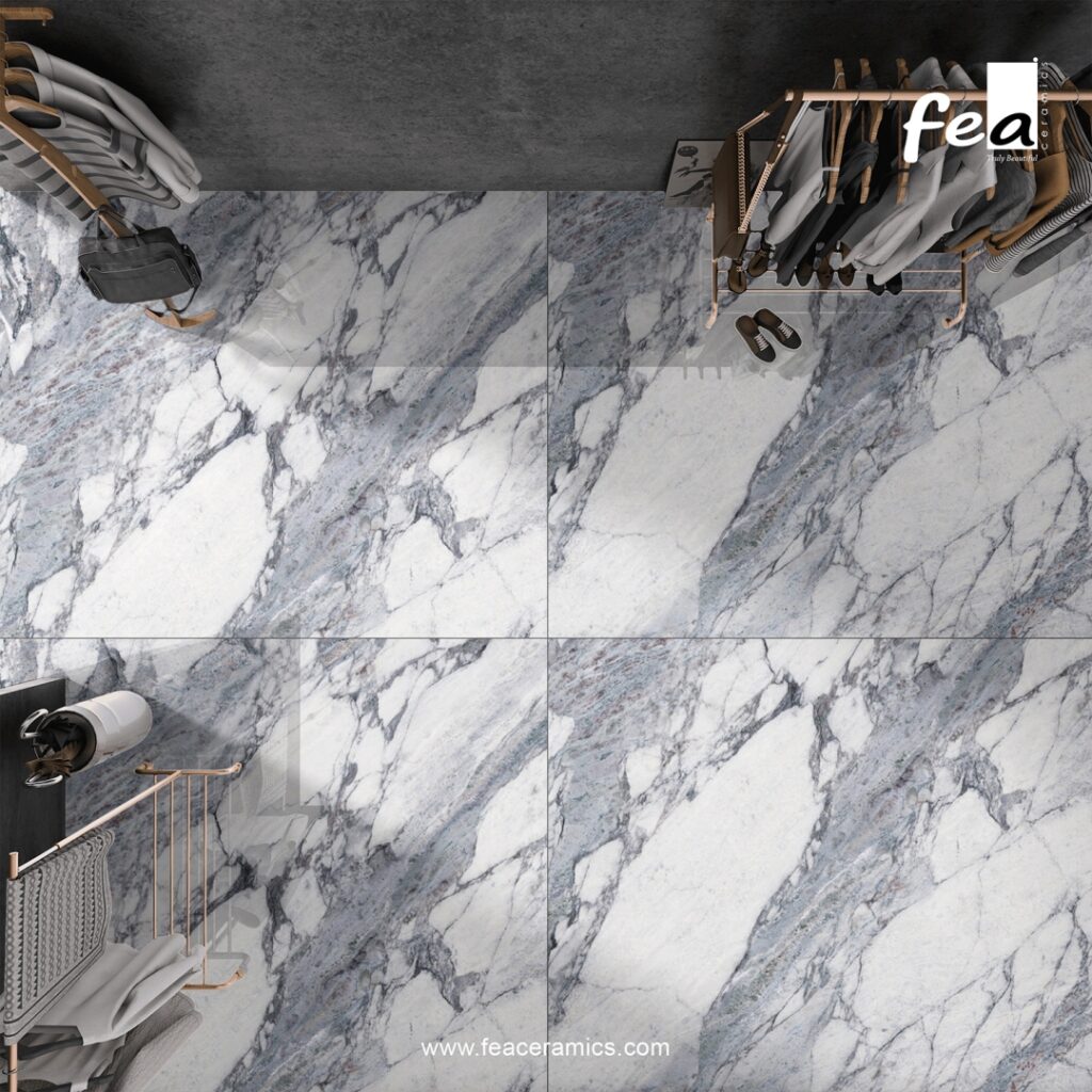 Scratch resistant porcelain slab surface