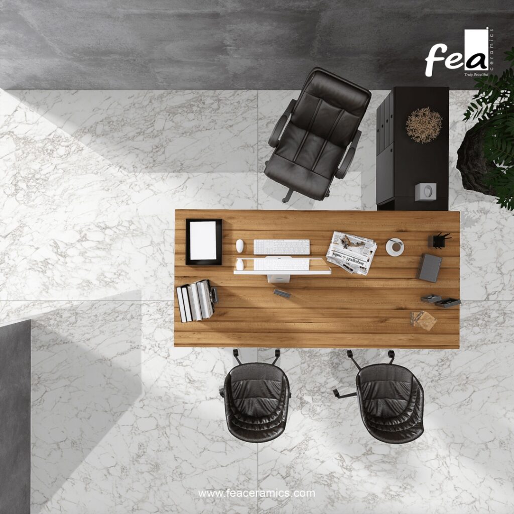 Luxury interior design with Fea Ceramics slab tiles