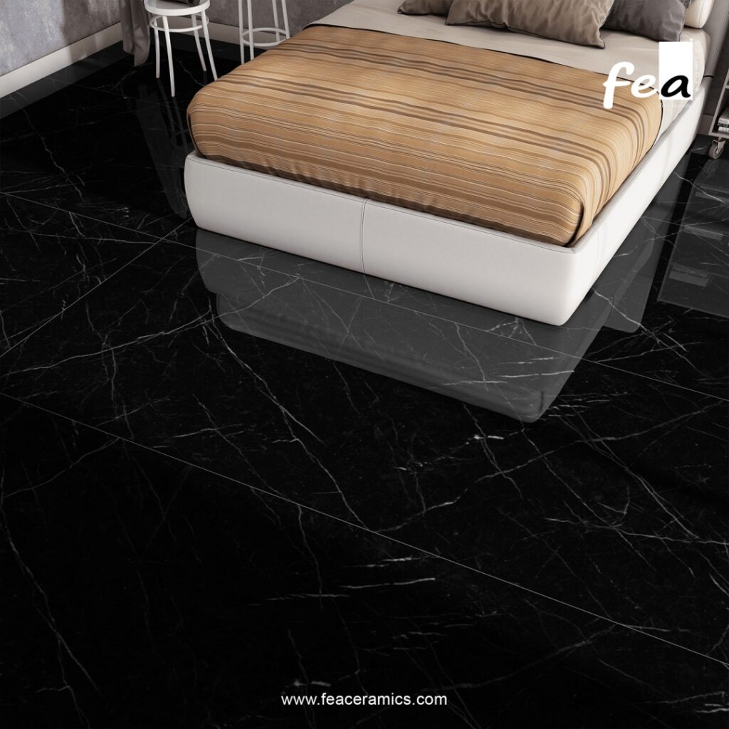 Elegant porcelain slab tile for commercial space