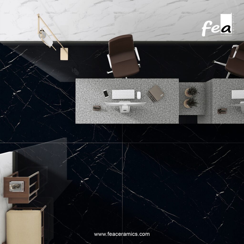 Luxury interior design with Fea Ceramics slab tiles