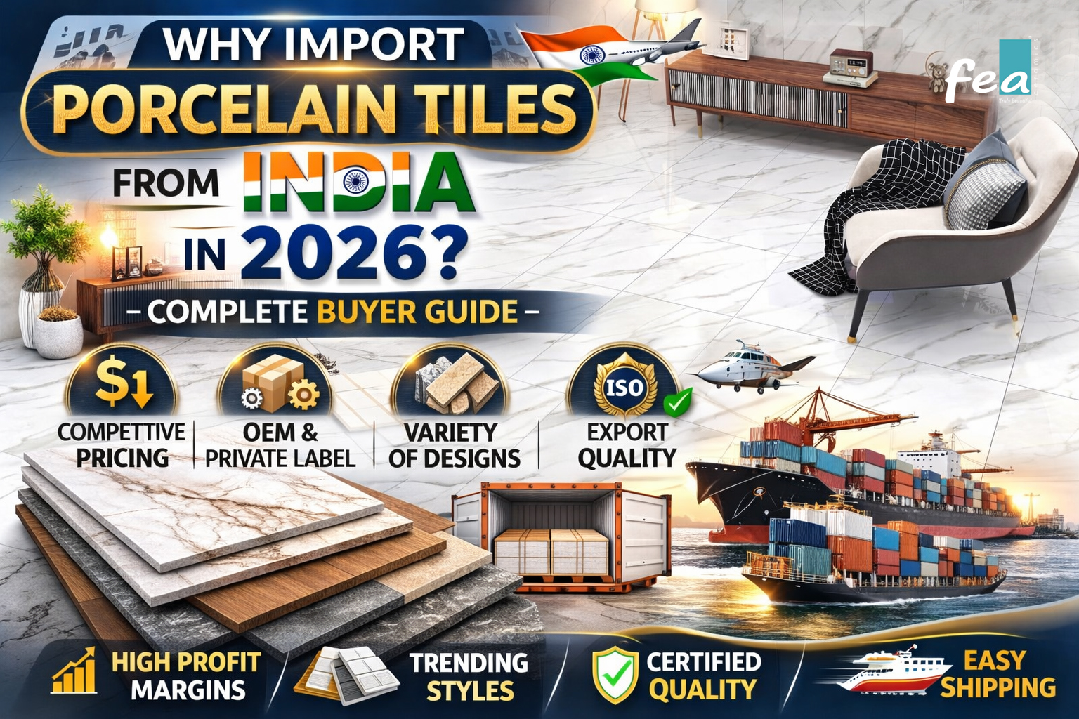 Porcelain tiles manufacturing factory in India for export market 2026