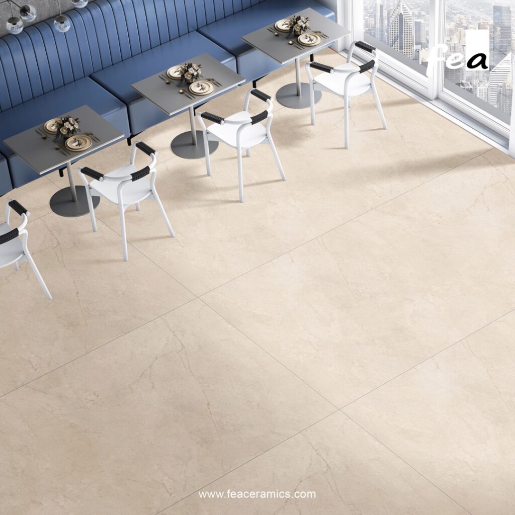 Large porcelain slab tile for hotel lobby flooring