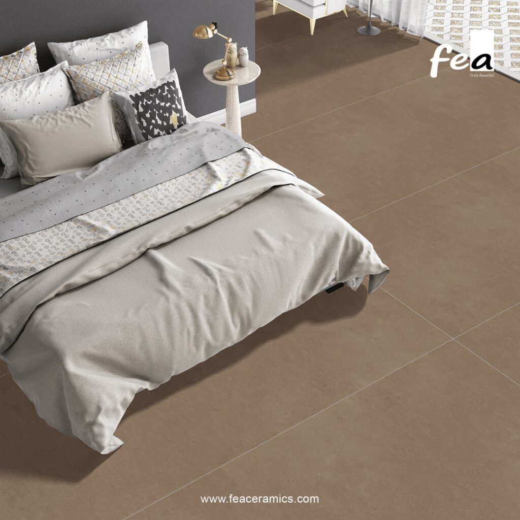 Contemporary bathroom wall with large porcelain slab tile