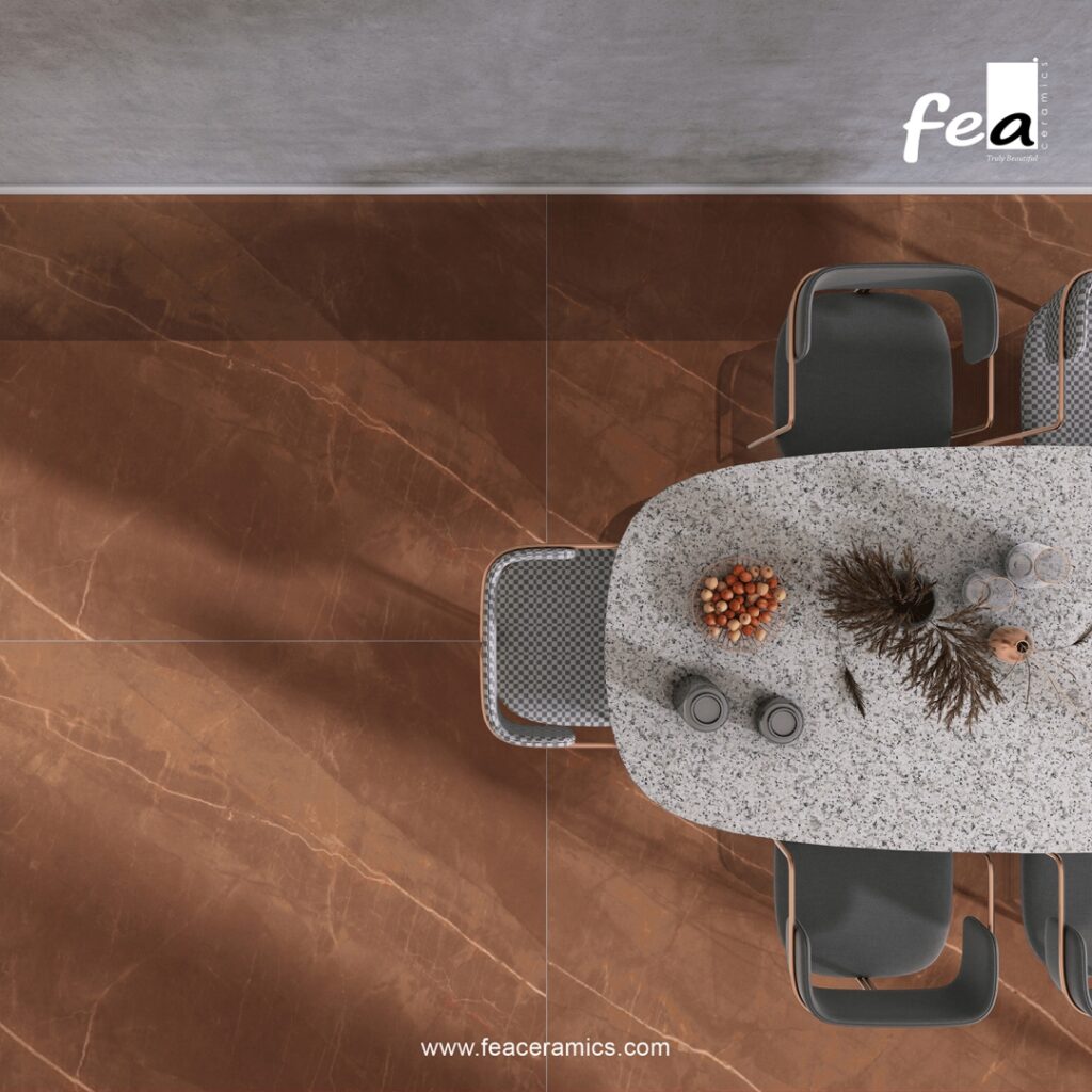 Designer porcelain slab tile wall panel